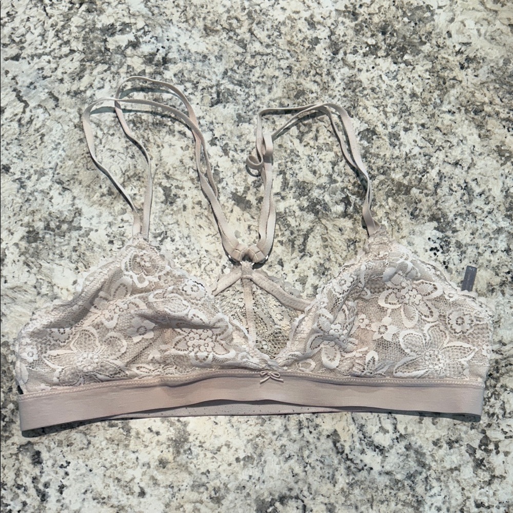 Aerie  Lace Bralette with Floral Overlay